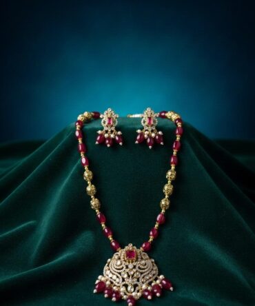 Mrssunshine Royal Ruby Noor Necklace Set