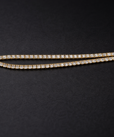 Gold Tone CZ Tennis Bracelet with Round Stones -Anti Tarnish