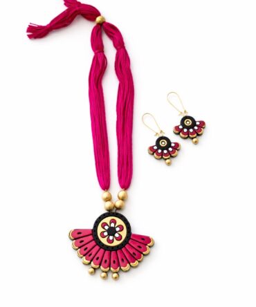 Handmade Terracotta Statement Necklace Set