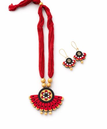 Handmade Terracotta Statement Necklace Set