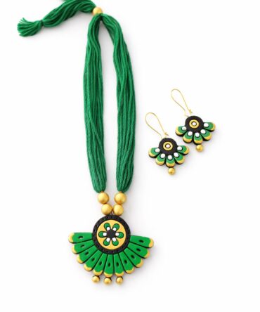 Handmade Terracotta Statement Necklace Set