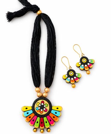 Handmade Terracotta Statement Necklace Set