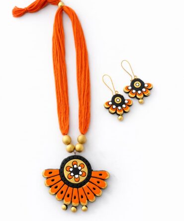Handmade Terracotta Statement Necklace Set
